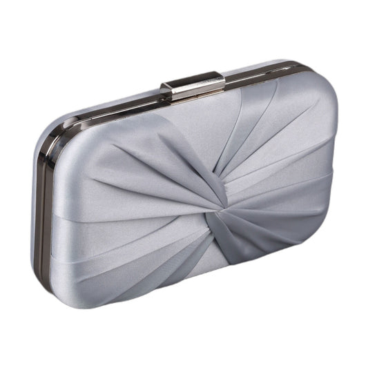 Silver Satin Soiree Clutch