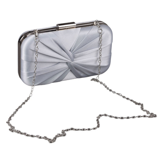 Silver Satin Soiree Clutch