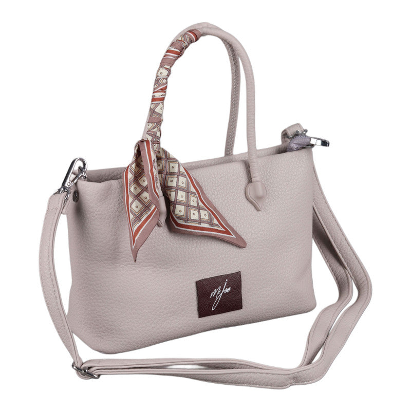 Light Purple Shoulder Handbag with Decorative Scarf