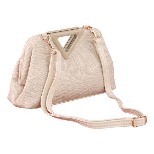 Beige Handbag with Adjustable Strap