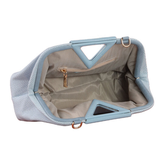 Light Blue Handbag with Adjustable Strap