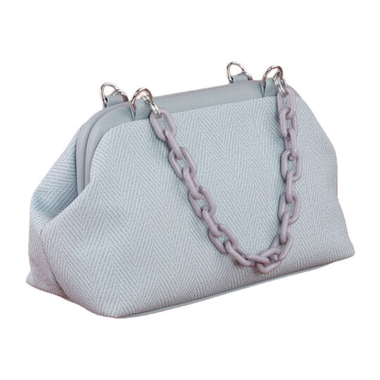 Light Blue Handbag with Adjustable Leather Strap