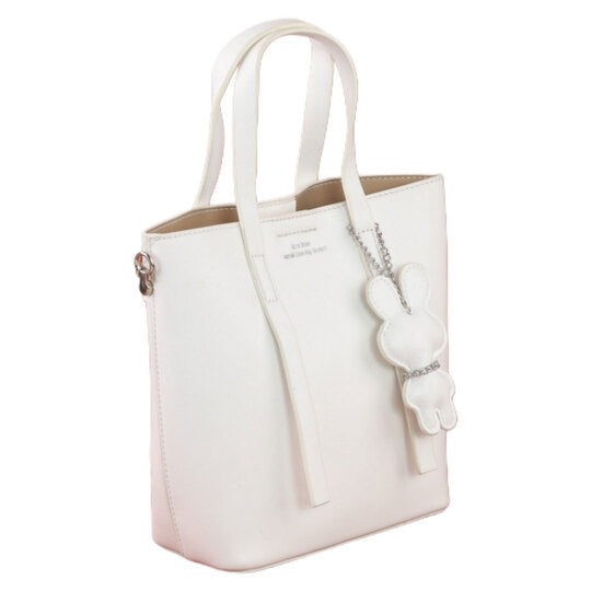 White Elegant Handbag with Inner Small Bag