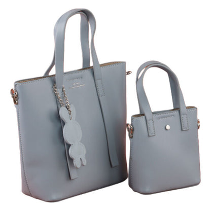 Light Blue Elegant Handbag with Inner Small Bag