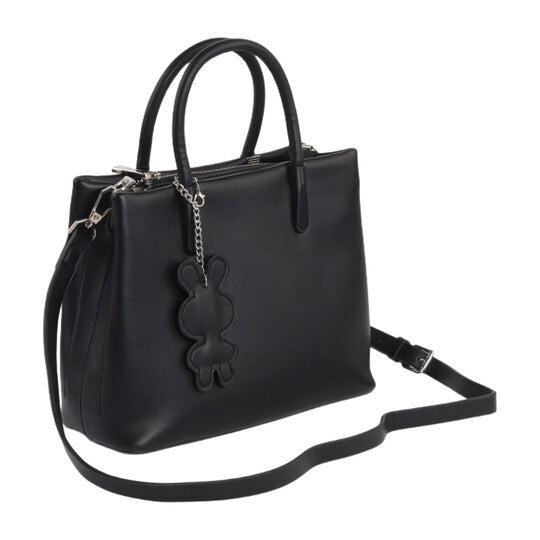 Black Durable Handbag with Extra Handle