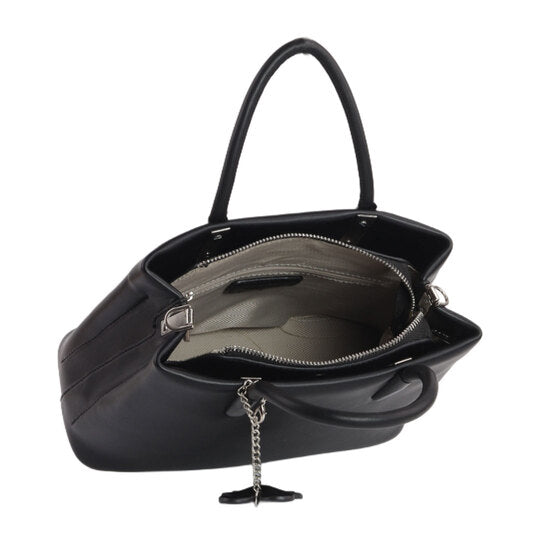 Black Durable Handbag with Extra Handle