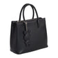 Black Durable Handbag with Extra Handle