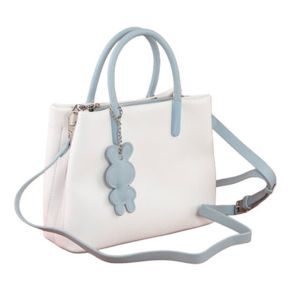 White Durable Handbag with Extra Handle