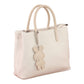 Beige Durable Handbag with Extra Handle