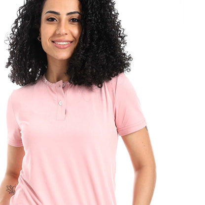 Self Pattern Short Sleeves Pajama Set - بيجامة منقوشة بأكمام قصيرة