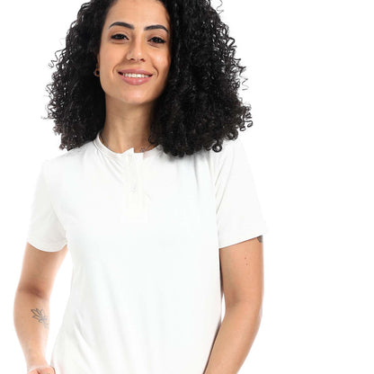 Self Pattern Short Sleeves Pajama Set - بيجامة منقوشة بأكمام قصيرة