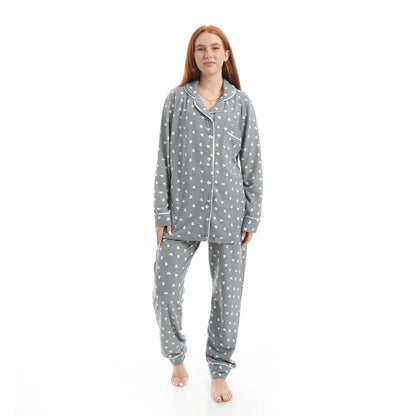 Gray Classic Full Printed Pajama
