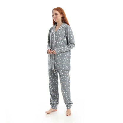 Gray Classic Full Printed Pajama
