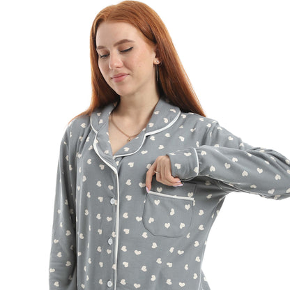 Gray Classic Full Printed Pajama