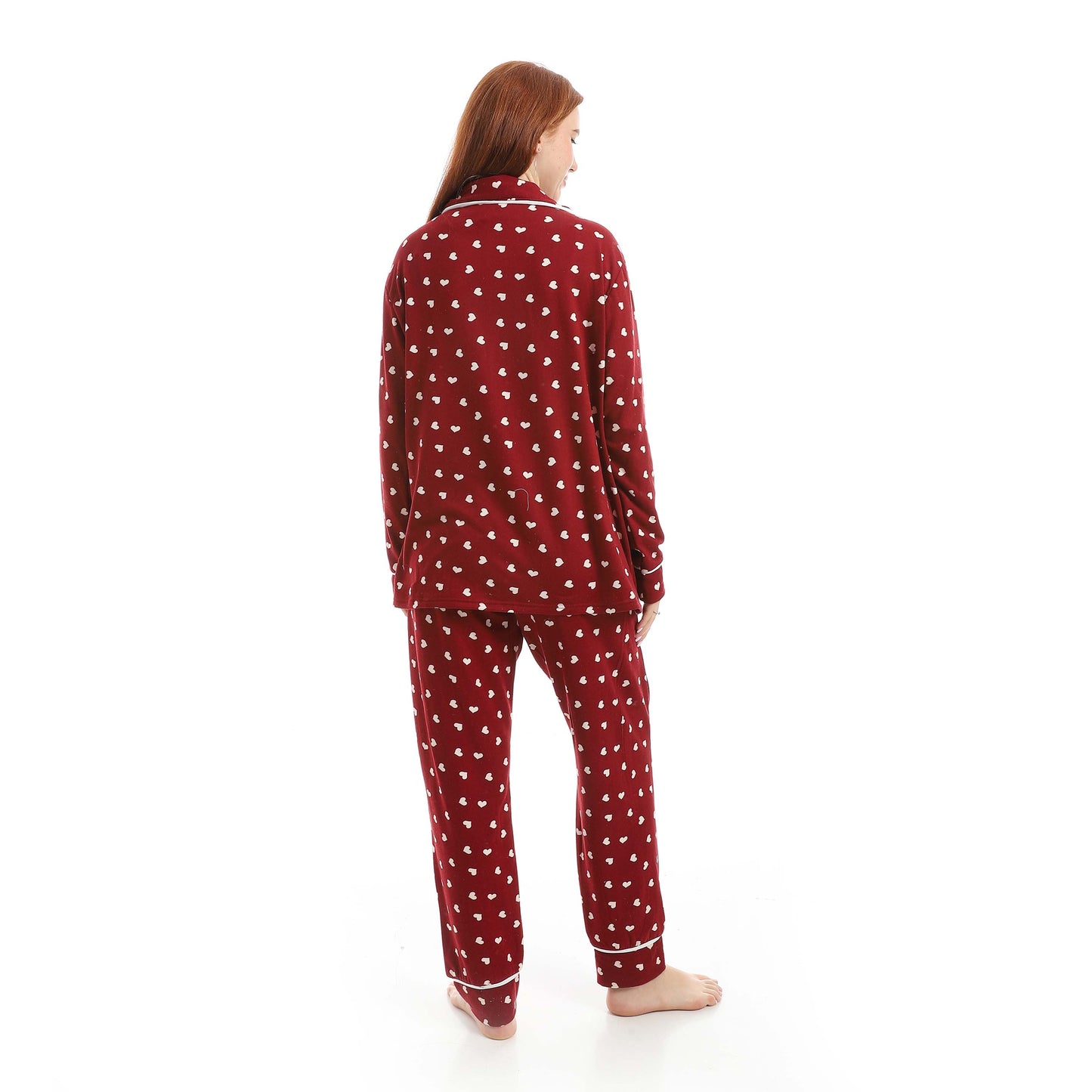 Maroon Classic Full Printed Pajama