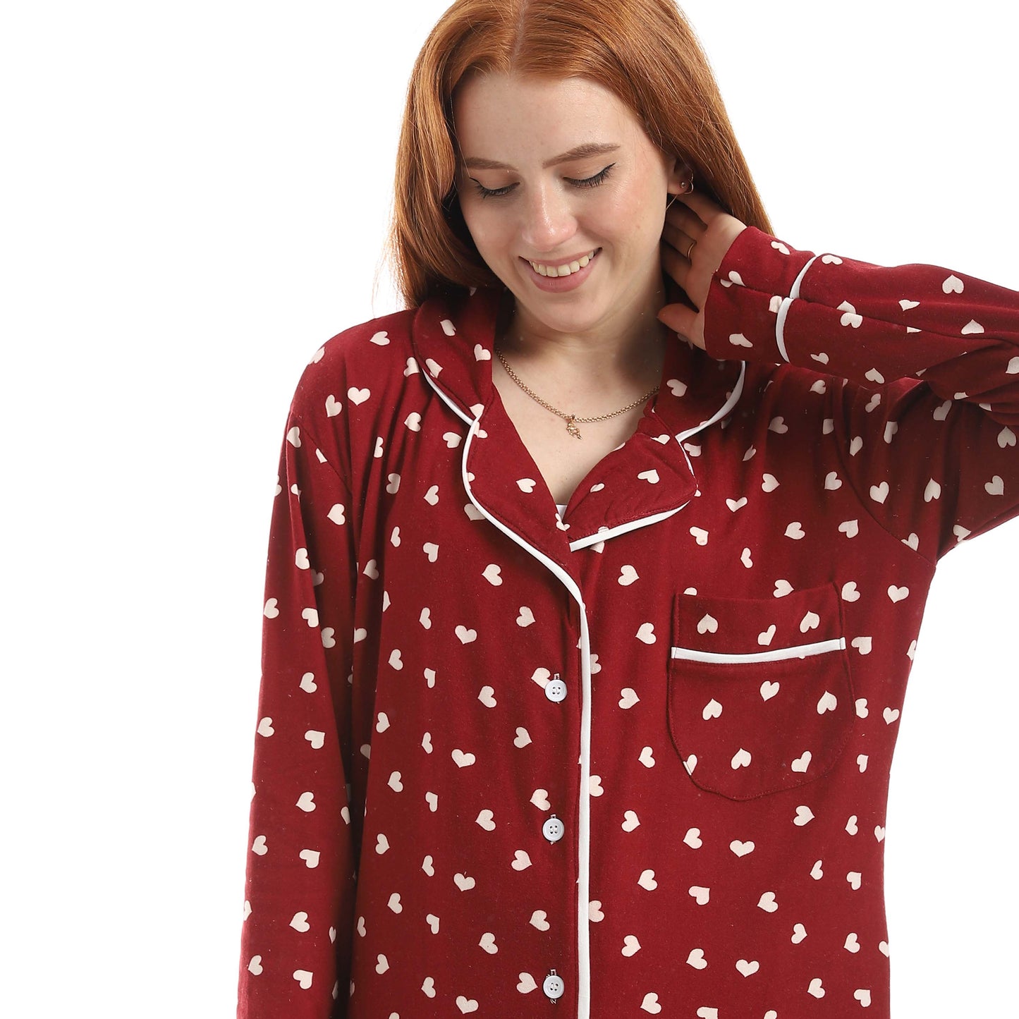 Maroon Classic Full Printed Pajama