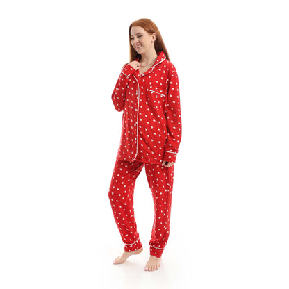 Red Classic Full Printed Pajama