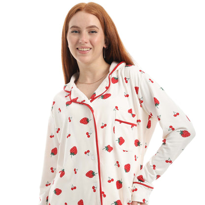 Classic Full Printed Strawberry Pajama