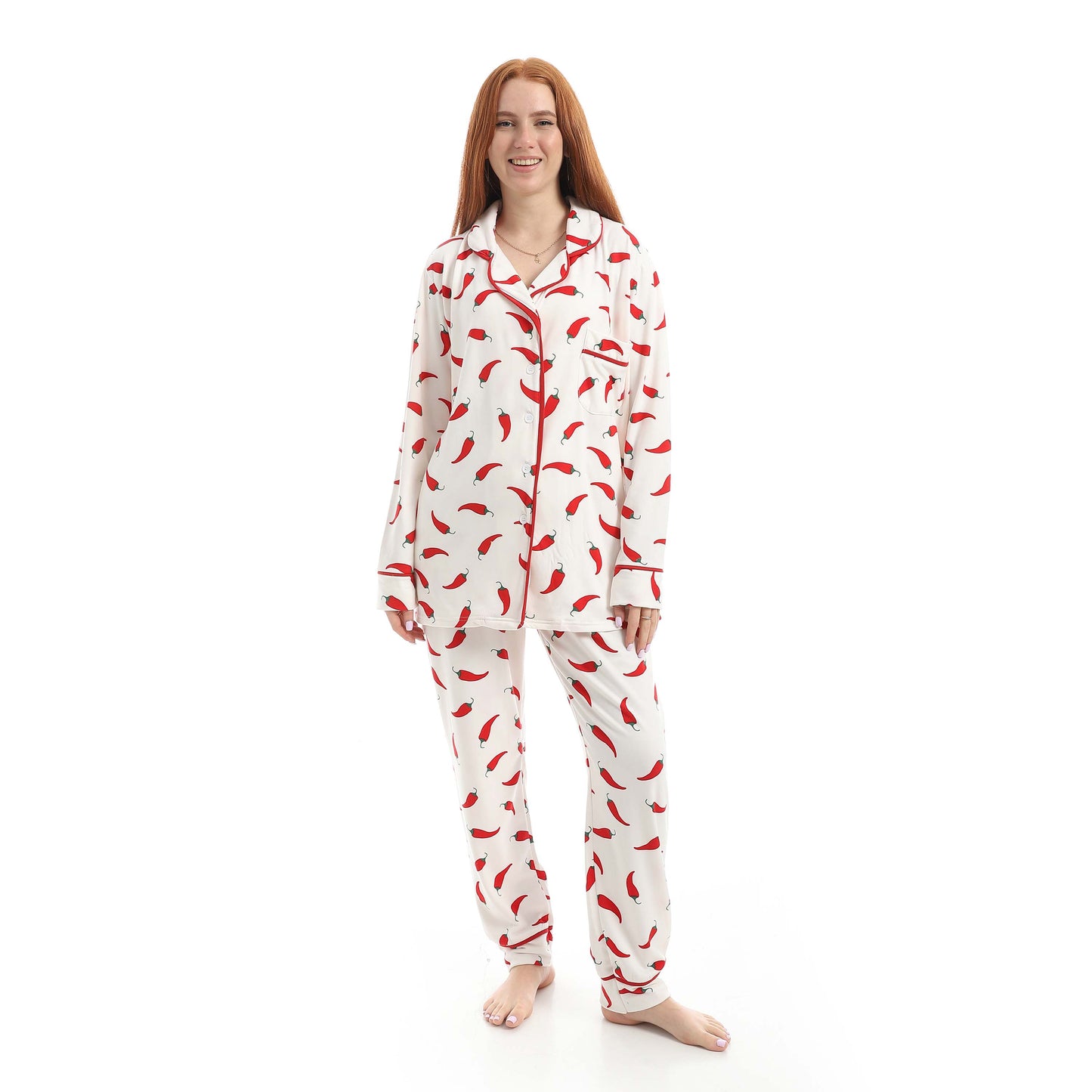 Classic Full Printed Chili Pepper Pajama