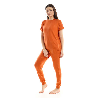Plain Comfy Slip On Pajama Set - بيجامة سادة مريحة سهلة الارتداء