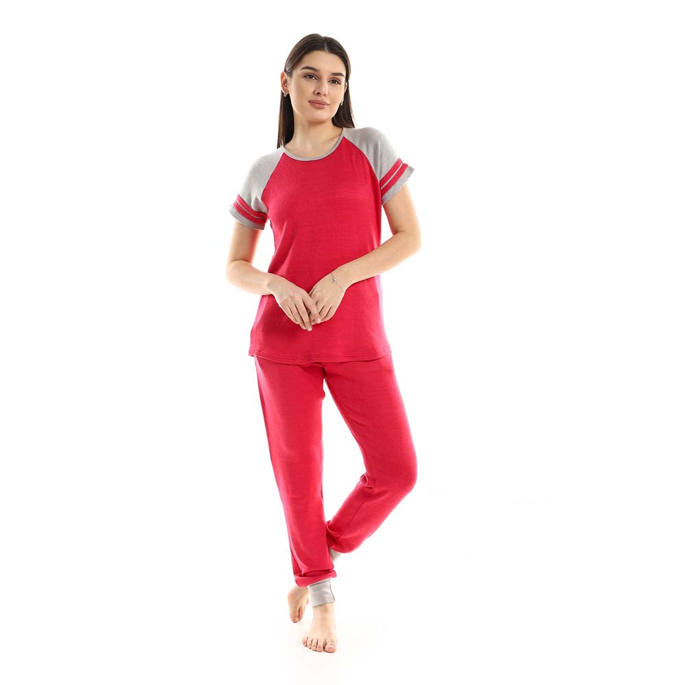 Short Sleeves Cotton Pajama Set - بيجامة قطن بأكمام قصيرة