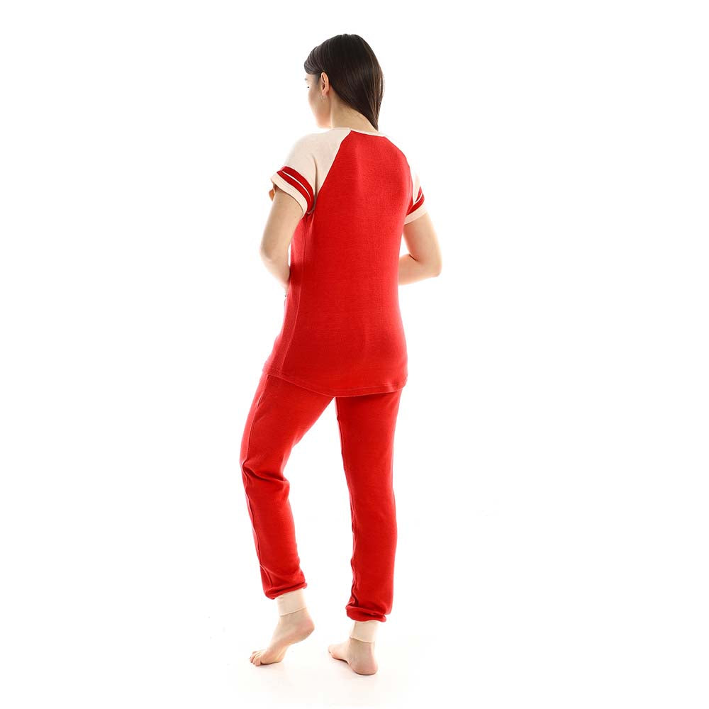 Short Sleeves Cotton Pajama Set - بيجامة قطن بأكمام قصيرة
