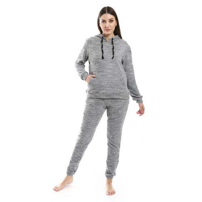 Kangaroo Pockets Hooded Pajama Set - بيجامة هودي بجيوب متصلة