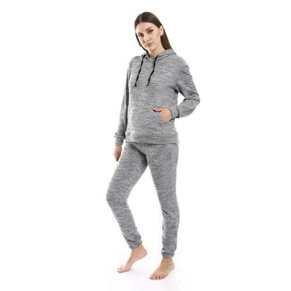 Kangaroo Pockets Hooded Pajama Set - بيجامة هودي بجيوب متصلة
