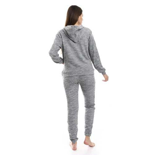 Kangaroo Pockets Hooded Pajama Set - بيجامة هودي بجيوب متصلة