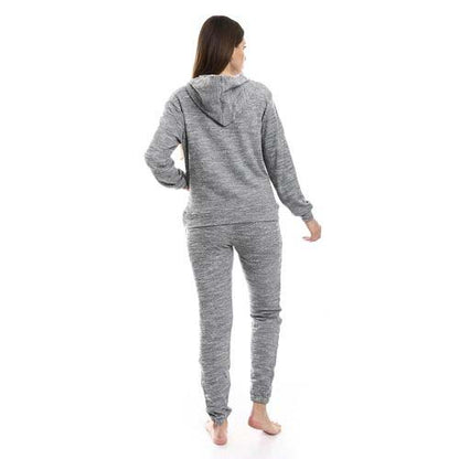 Kangaroo Pockets Hooded Pajama Set - بيجامة هودي بجيوب متصلة