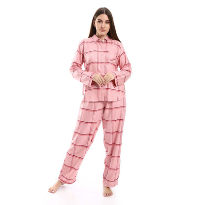 Classic Checkered Pajama Set - طقم بيجامة كاروهات كلاسيك