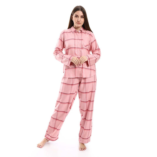 Classic Checkered Pajama Set - طقم بيجامة كاروهات كلاسيك