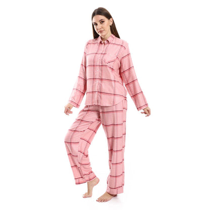 Classic Checkered Pajama Set - طقم بيجامة كاروهات كلاسيك