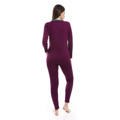 Plain Long Sleeves Pajama Set - بيجامة سادة بأكمام طويلة