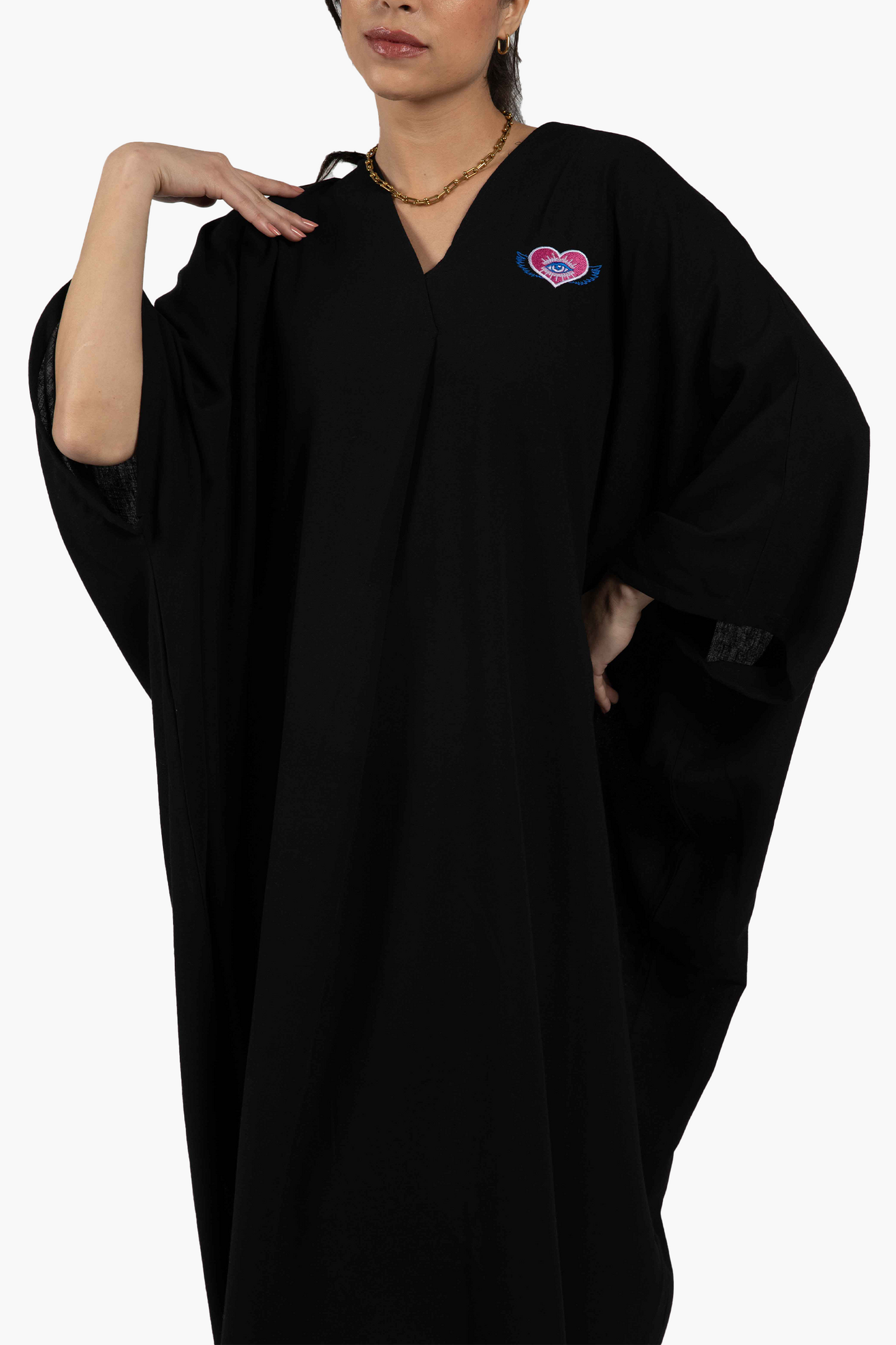 Deep V-Neck Abaya