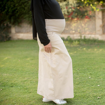 Maternity Gabardine Skirt with Cotton High Waist