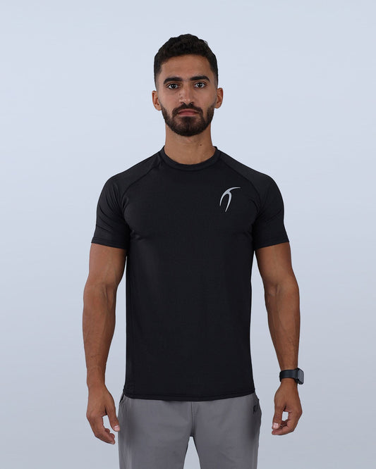 Black Dri-Fit Short-Sleeve Fitness Top