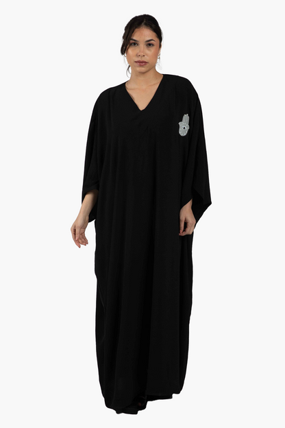 Black V-Neck Abaya