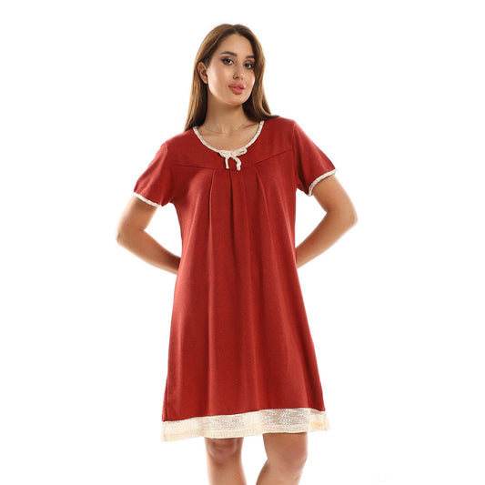 Chest Ribbon Sleepshirt - قميص نوم بفيونكة على الصدر