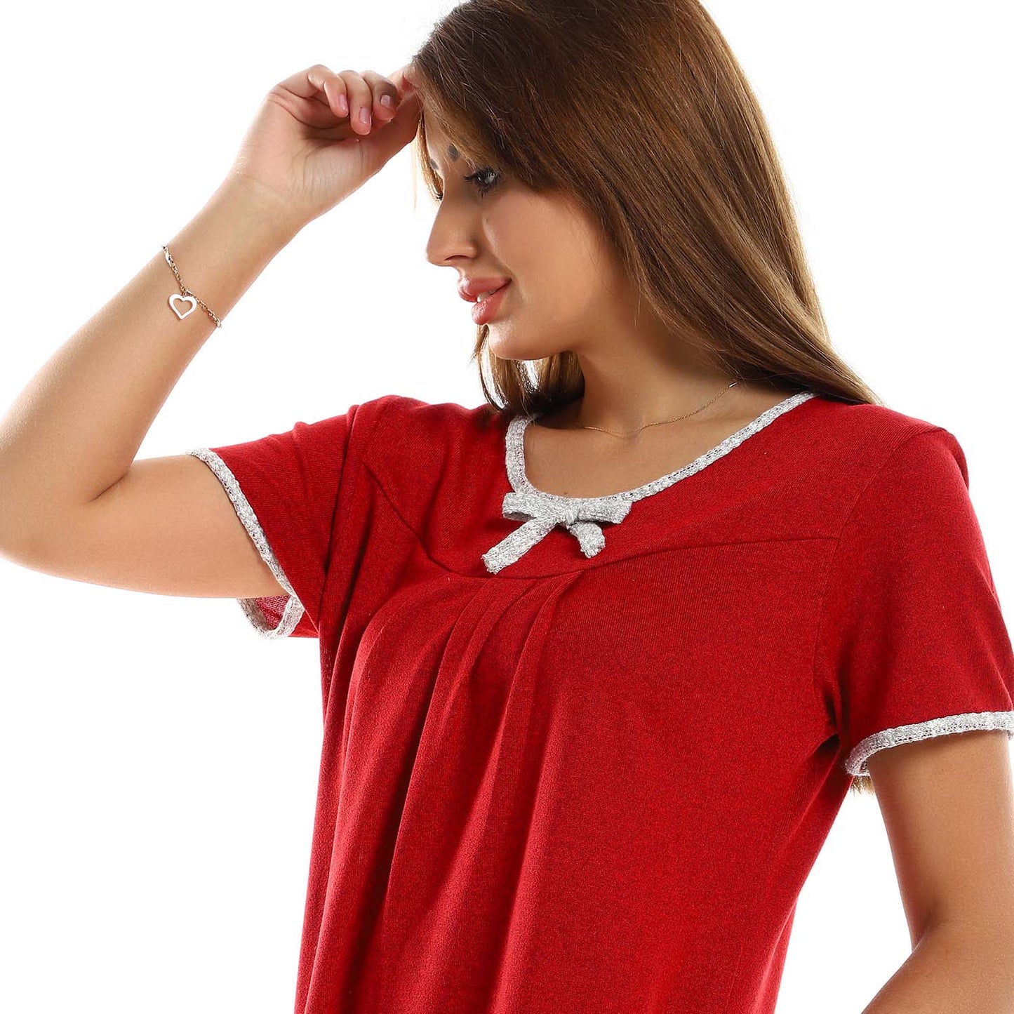 Chest Ribbon Sleepshirt - قميص نوم بفيونكة على الصدر