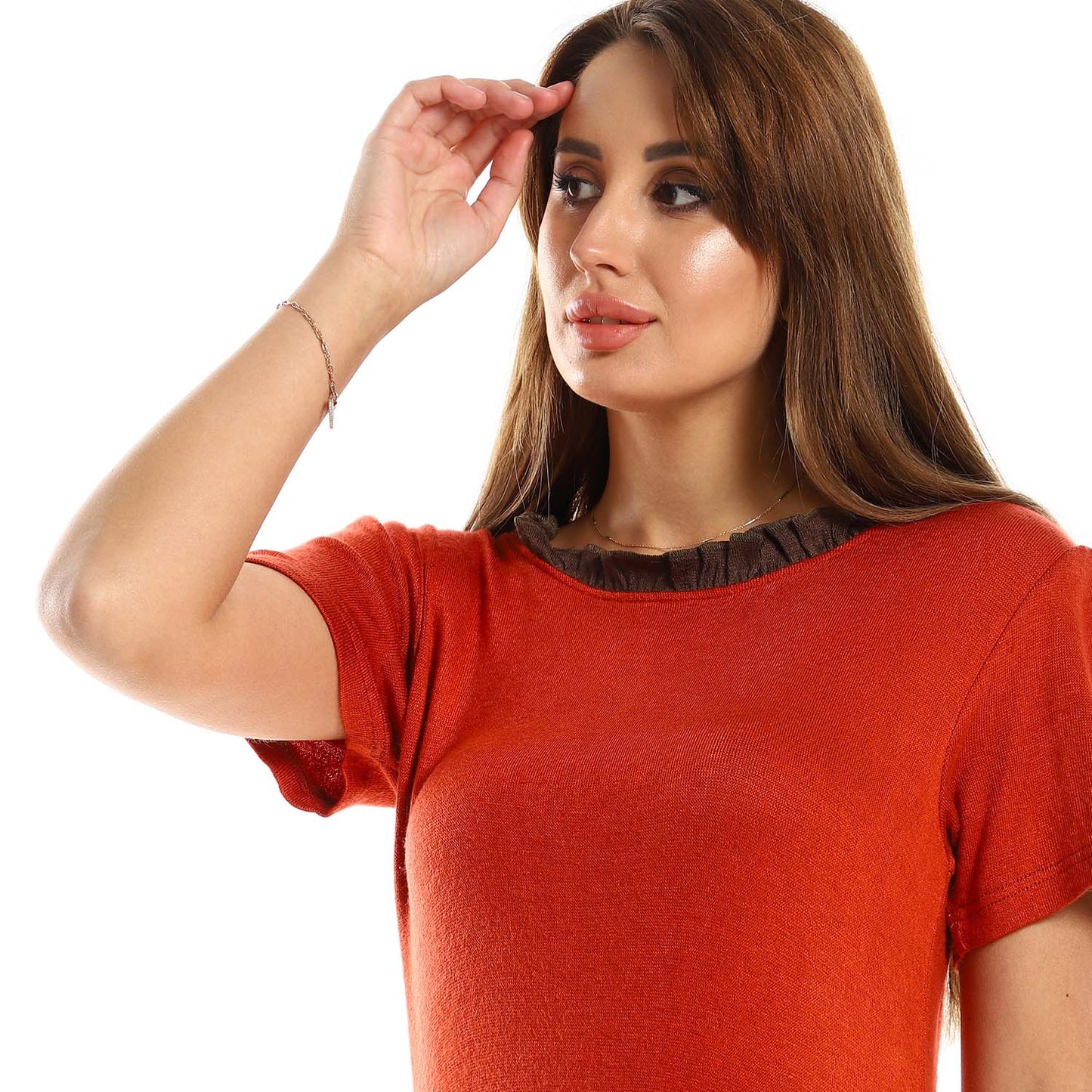 Printed Ruffled Sleepshirt - قميص نوم مطبوع بكرانيش