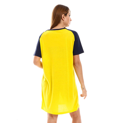 Raglan Sleeves Printed Sleepshirt - قميص نوم مطبوع بأكمام رجلان