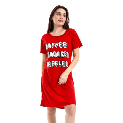 Printed Cotton Sleepshirt - قميص نوم قطن مطبوع