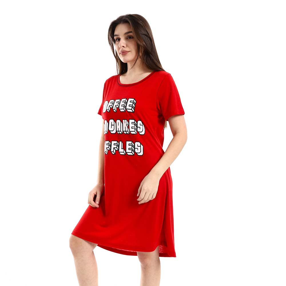 Printed Cotton Sleepshirt - قميص نوم قطن مطبوع