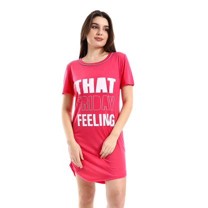 Printed Round Hem Sleepshirt - قميص نوم مطبوع بنهاية دائرية