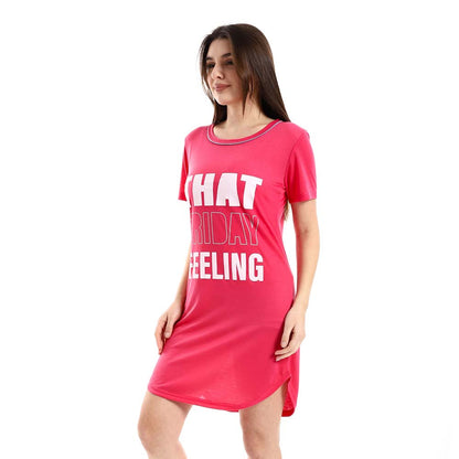 Printed Round Hem Sleepshirt - قميص نوم مطبوع بنهاية دائرية