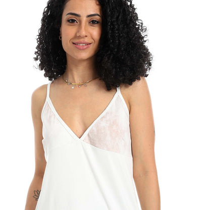 Straps Sleepshirt with Printed Cups - قميص نوم بحمالات