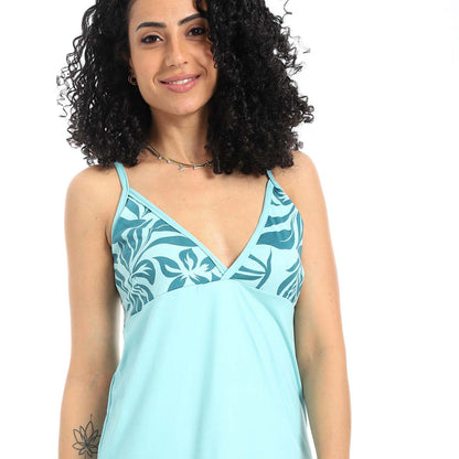 Straps Sleepshirt with Printed Cups - قميص نوم بحمالات