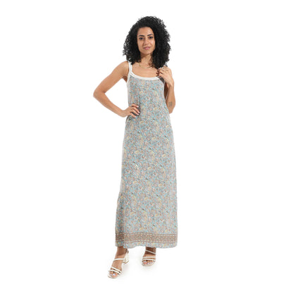 Halter Neck Printed Nightgown - قميص نوم مطبوع