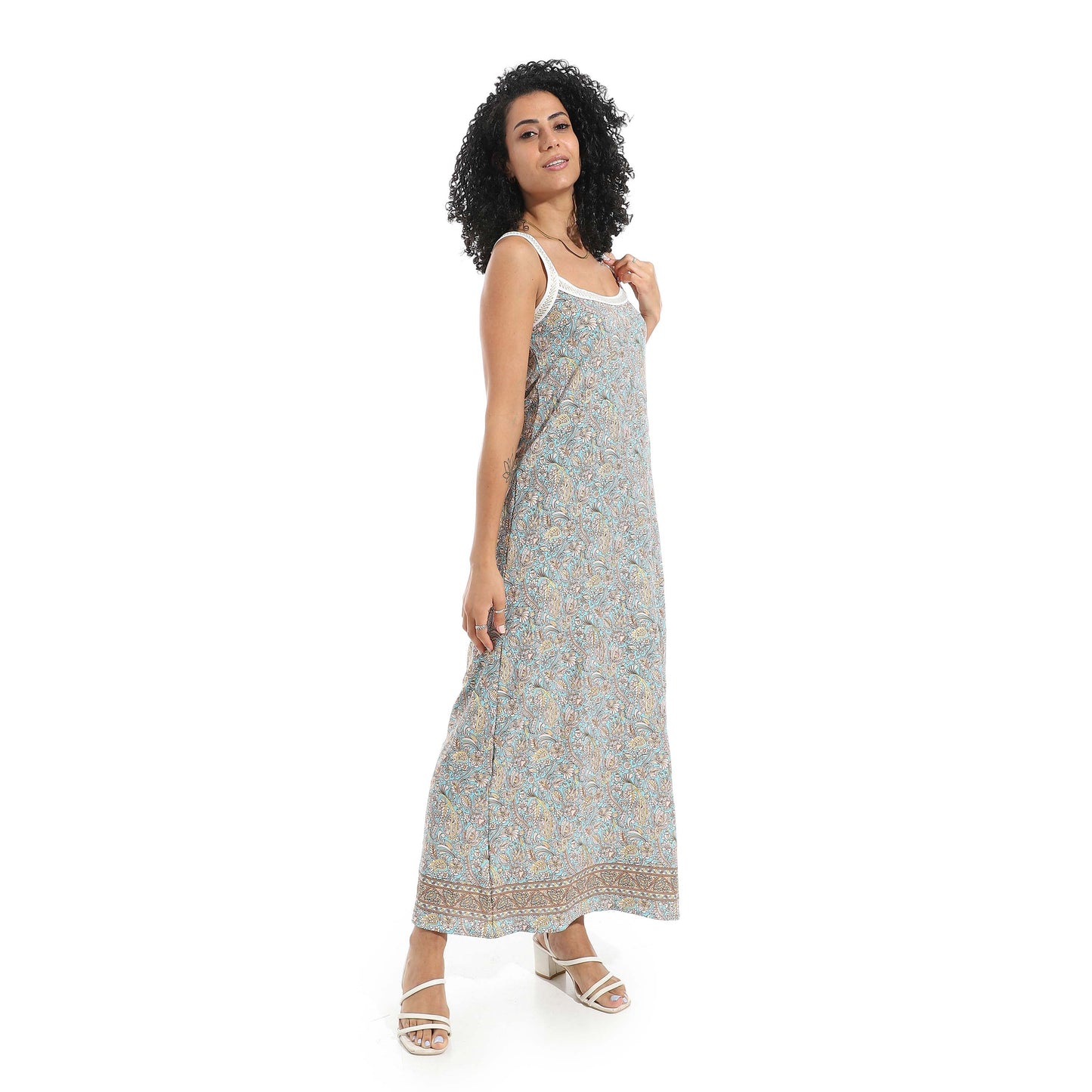 Halter Neck Printed Nightgown - قميص نوم مطبوع
